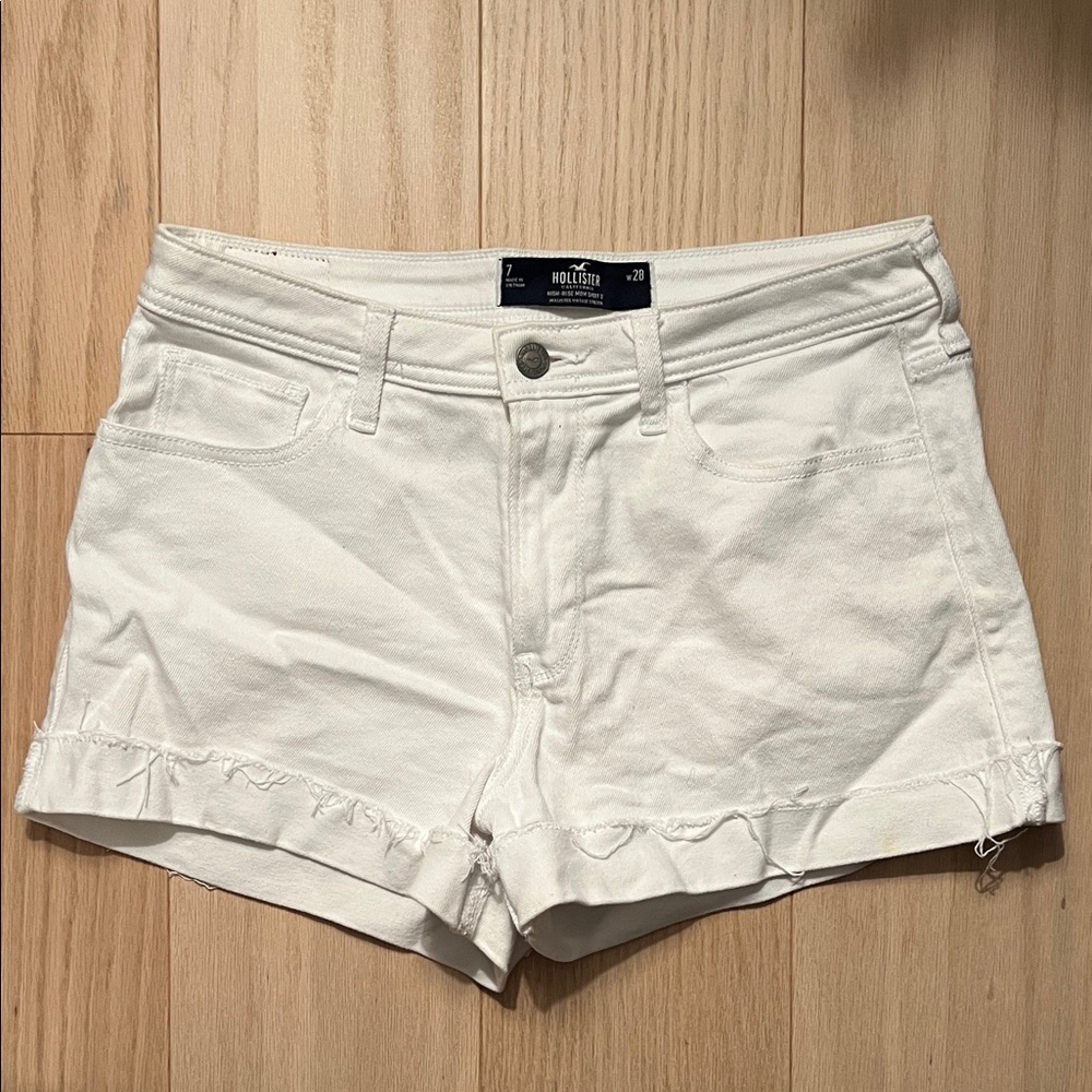 Hollister White Jean Shorts